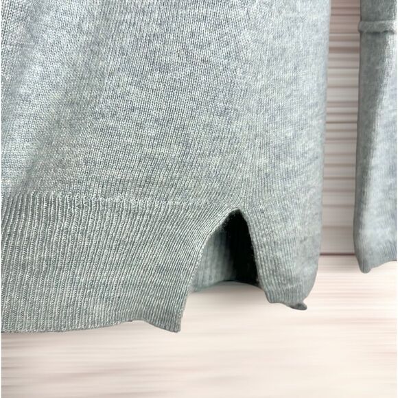 DTLM Repeat Wool Cashmere Gray Sweater Tunic  V-neck Doubled Back EUR 40 US M - Picture 5 of 13